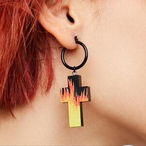 DKill Burning Cross Earrings